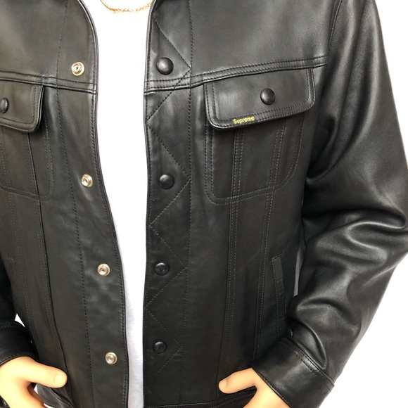 leather trucker jacket supreme